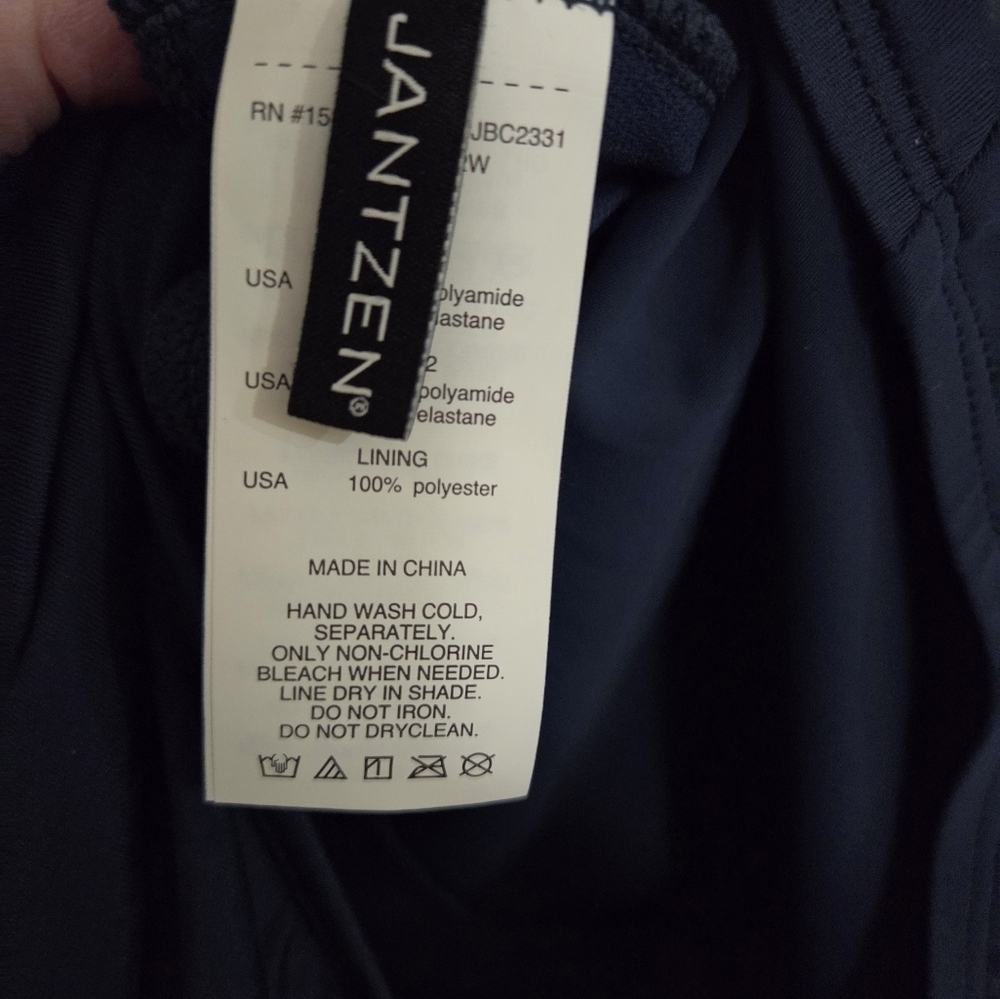 New Jantzen Blue One Piece Swimsuit Size 22 - Picture 9 of 13
